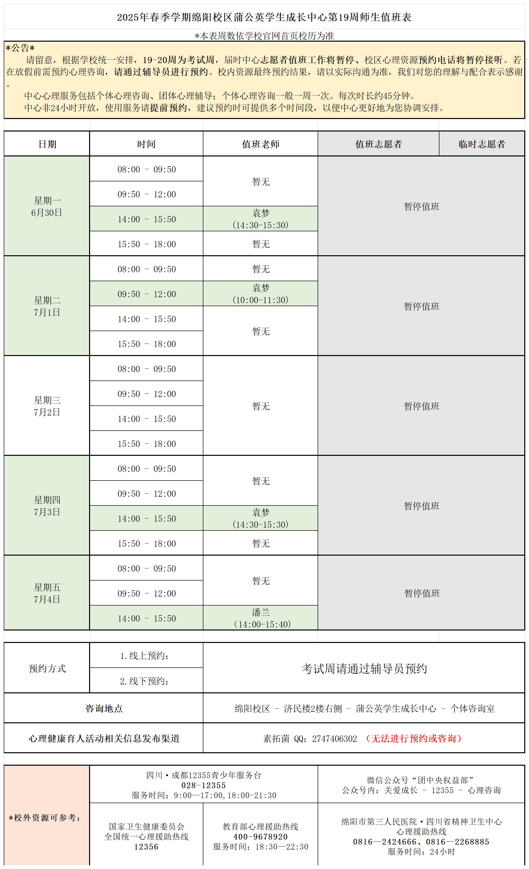 蒲公英学生成长中心2025年春季学期第19周师生值班表_Sheet1.jpg